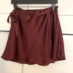Abercrombie and Fitch Skirt - Burgundy with tie - Womens XS